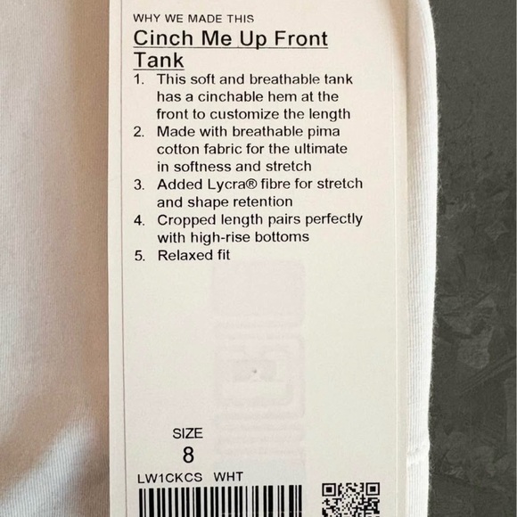 Lululemon Cinch Me Up Front Tank - Picture 6 of 6
